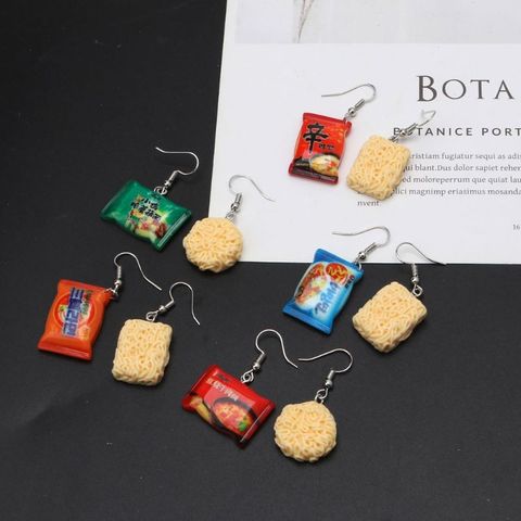 Creativo pequeño Simulador de pendientes de gancho de comida divertido instantáneo fideos Chili comida gota pendientes mujer joyería de moda ► Foto 1/6