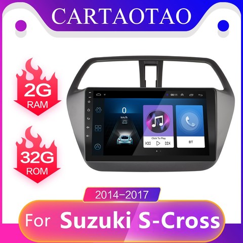 2 din Android 10 Radio del coche para Suzuki SX4-CROSS 2014-2017 android navegación gps radio vídeo estéreo multimedia WIFI CAM jugador ► Foto 1/6