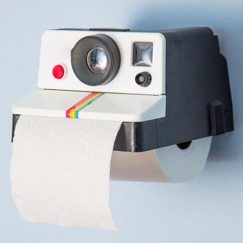 Portarrollos de papel higiénico Retro para cámara, soporte de papel higiénico montado en la pared, dispensador de papel para baño, pañuelos de plástico ► Foto 1/2