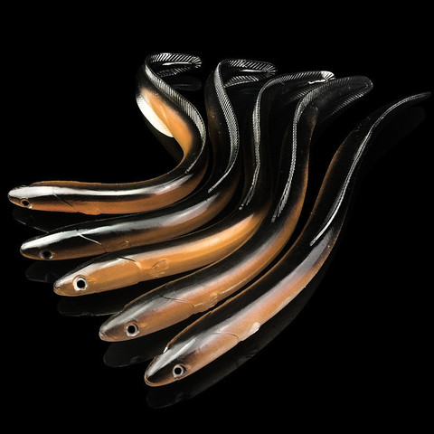 WATERBOY-señuelo de goma de silicona de 30cm y 58g, Anguila suave, cebo negro, Loach Swimbait, accesorios de pesca ► Foto 1/5