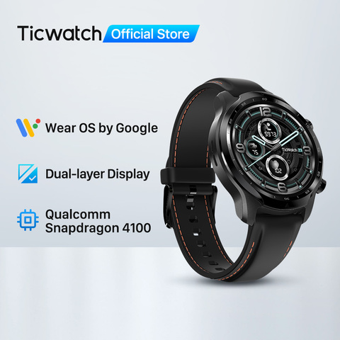 TicWatch-reloj inteligente con GPS para hombre, dispositivo deportivo con pantalla de doble capa, Snapdragon Wear 4100, 8GB ROM, 3 ~ 45 días de batería ► Foto 1/6