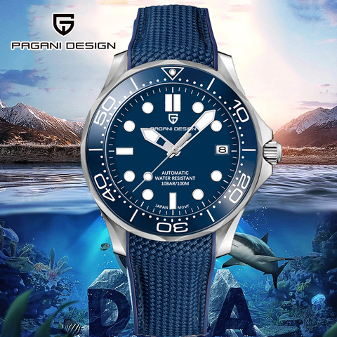 PAGANI DESIGN-reloj con esfera azul para hombre, nuevo accesorio masculino de pulsera resistente al agua con movimiento de zafiro luminoso, complemento mecánico automático de marca de lujo ► Foto 1/6