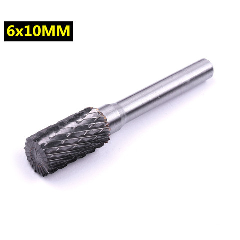 Fresas de carburo de tungsteno, vástago de 6mm, cuchilla de doble corte, cortador de Lima rotativa de 10mm para herramientas rotativas Dremel de Metal, 1 Uds. ► Foto 1/1