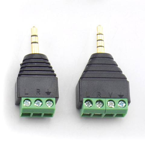 Terminal de conector macho de 3 polos y 4 polos de 3,5mm, adaptador de auricular auxiliar de Audio de 3 pines y 4 pines para auriculares, enchufe estéreo sin soldadura DIY ► Foto 1/5