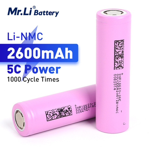 18650 de 3,7 V 2600mAh 5C de batería de potencia Max descargador de 15A recargable de iones de litio las células para taladro eléctrico de juguete/Juguete/humo electrónico ► Foto 1/6