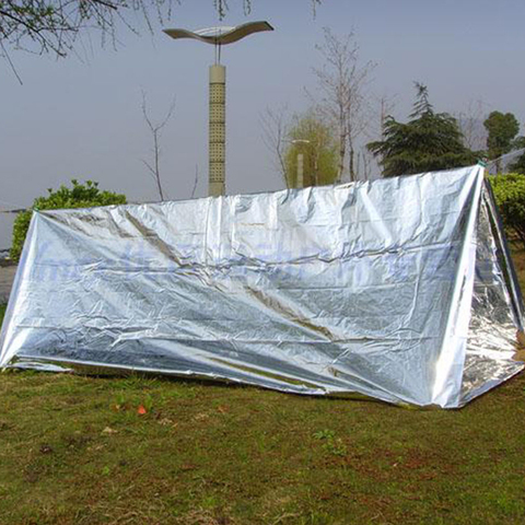 Papel de aluminio desechable para supervivencia al aire libre, accesorio manta térmica para supervivencia en emergencias, 210x130CM ► Foto 1/6