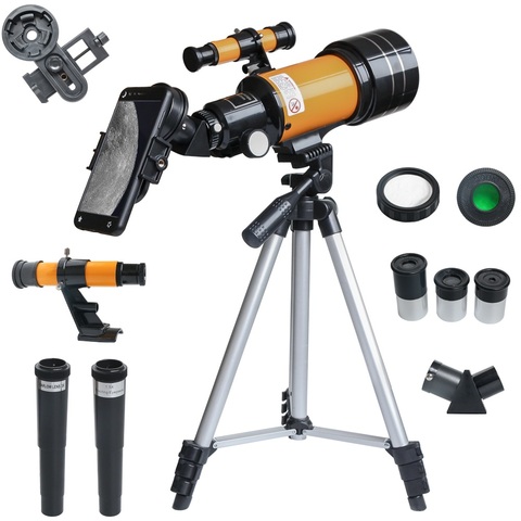 Telescopio astronómico refractivo 150X para niños y estudiantes, con Clip para teléfono, visión nocturna HD para exteriores, Kit DIY ► Foto 1/6