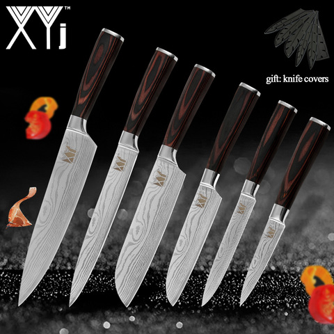 XYj cuchillos de cocina herramientas de acero inoxidable nueva llegada 2022 Color mango de madera fruta verduras carne herramientas de cocina Accesorios ► Foto 1/6