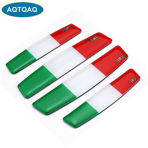 Tira protectora de borde de puerta para coche, 4 unid/set, Bandera de Italia, Protector contra arañazos, moldura anticolisión, adhesivos protectores de borde de puerta ► Foto 1/6