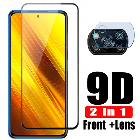 Protector de cristal para cámara xiaomi poco x3, película de tremp, nfc, 9s, 9, 7, 8 pro, 8t, glas, redmi 9a ► Foto 1/6