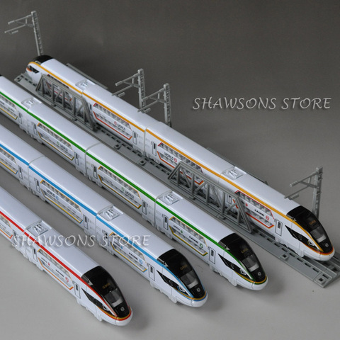 Juguetes en miniatura moldeados a presión, doble Decker CRH, tren de alta velocidad, tracción trasera con pista ► Foto 1/6