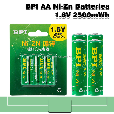 Batería recargable BPI AA 2500mWh ni-zn NI Zn NIZN 1,6 V batería con estuche para juguetes, MP3, cámara en su lugar 1,5 v ► Foto 1/6