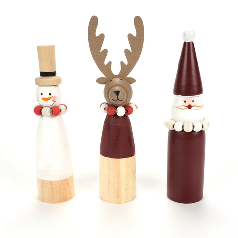 Adornos navideños para el hogar de madera de muñeco de nieve Santa Claus muñecos de renos mini adornos de Navidad Año Nuevo 2022 fiesta diy regalos ► Foto 1/6