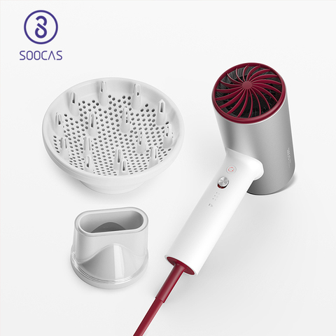 Secador de pelo de iones negativos SOOCAS H3 Xiaomi Mijia 1800 W secador de pelo profesional aleación de aluminio potente secador de pelo eléctrico UE macho ► Foto 1/6