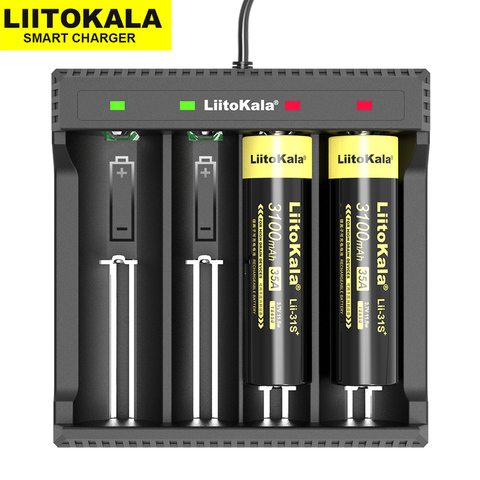 LiitoKala Lii-L4 Lii-500 Lii-PD2 18650 3,7 V cargador de batería recargable 10440, 18490, 16340, 26650, 21700, 18650 + 5V macho ► Foto 1/6