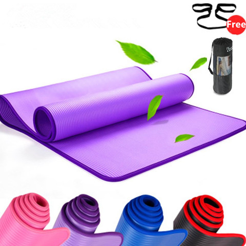 Colchonetas de Yoga antideslizantes NRB de alta calidad para Fitness, Pilates, gimnasio, almohadillas para hacer ejercicio con vendas, Extra gruesas, 183cmX61cm, 10MM ► Foto 1/6