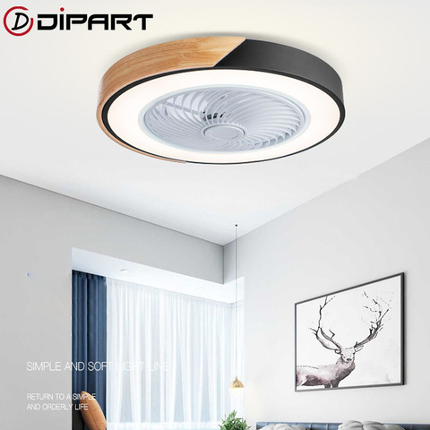 Ventiladores LED de techo con hojas invisibles, luces ultrafinas con Control remoto, modernas e inteligentes, para sala de estar y dormitorio ► Foto 1/5