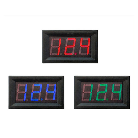 Voltímetro Digital Mini LED para coche, medidor de voltaje de CC 0-100V, Panel de 12V, 24V, 48V, rojo/azul/verde, etc. ► Foto 1/4