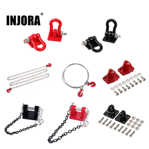 INJORA-gancho de remolque de Metal para coche teledirigido, accesorios para coche 1:10 Crawler Traxxas TRX4 TRX6 Axial SCX10 90046 AXI03007 Redcat MST ► Foto 1/6