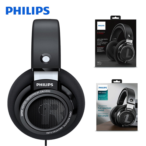 Philips-Auriculares con cable profesionales SHP9500, dispositivo de audio con cancelación activa de ruido, para iPhone, Samsung, Huawei, cómodos de llevar ► Foto 1/6