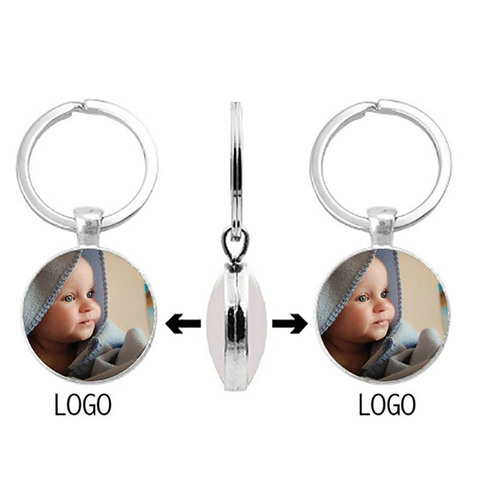 Llavero con colgante personalizado de doble cara para bebé, foto para madre, papá, padres, abuelos, regalo de amor para miembros de la familia ► Foto 1/4