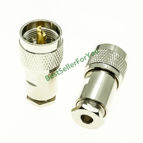 Abrazadera UHF PL259, enchufe macho para conector coaxial LMR195 RG58 RG400 RG142 cable RF ► Foto 1/6