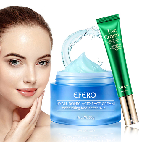 Crema facial de ácido hialurónico, crema hidratante antiarrugas para el cuidado de los ojos, crema blanqueadora de la piel, crema antienvejecimiento ► Foto 1/6