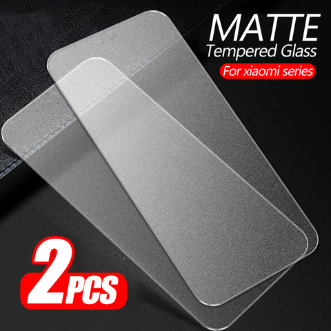 2 uds mate de vidrio esmerilado para Xiaomi Mi 10T Pro Poco NFC 9 Lite A3 Redmi Nota 9s 7 8 8T 7a 8a 9a 9c Protector de pantalla ► Foto 1/6