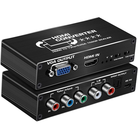 Compatible con HDMI a YPbPr Scaler componente RGB/5RCA o VGA Scaler convertidor con Toslink SPDIF de salida de Audio para PC PS4 ► Foto 1/6