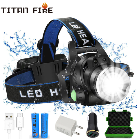 Linterna frontal LED T20 TL900, recargable vía USB, con Sensor de movimiento IR, Control de luz frontal, impermeable, para pesca y Camping ► Foto 1/6