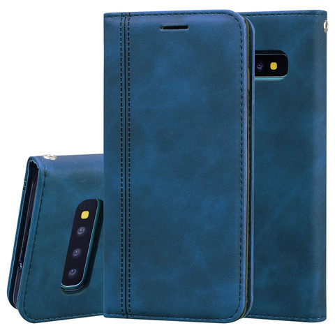 Para SamsungCase Samsung Galaxy S10 Plus Funda de cuero con tapa de lujo para Samsung Galaxy S10e S 10 S10 Lite SM-G770F Funda tipo cartera ► Foto 1/6