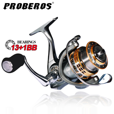 PROBEROS-carrete de pesca de aleación de aluminio, arrastre máximo de 20KG, bote de mar, 14BB giratorio, rodamiento de acero inoxidable, antiagua de mar, 1000-6000 ► Foto 1/6