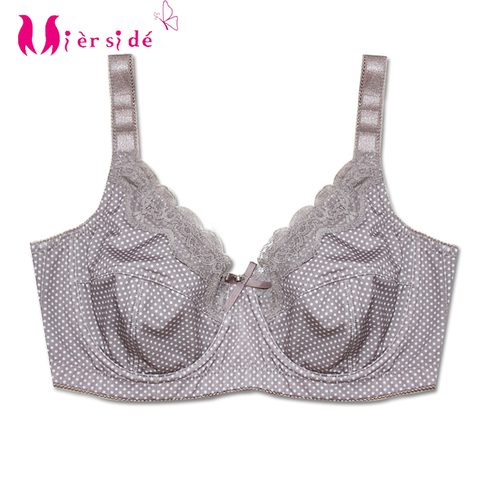 Mierside-Sujetador de talla grande a la moda para mujer, lencería de lunares, gris/negro/marrón C/D/DD/DDD/E/F/G, D0295 ► Foto 1/6