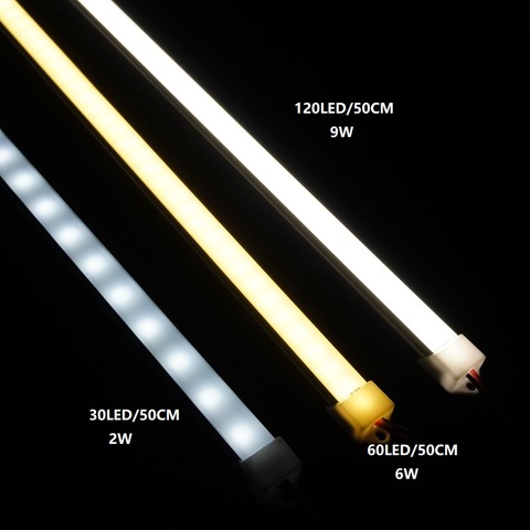 Tira de luces LED rígida de 12V de CC, barra de luz led plana de 50cm y 20 pulgadas, 2835 60/120/240 led por metro, lámpara lineal invisible de diodo de 2W/6W/9W, 5 uds. ► Foto 1/6