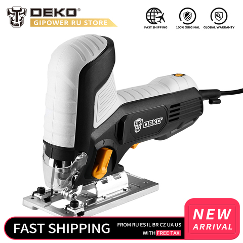 DEKO DKJS80Q3 JHigh Power Jig Saw 6 velocidad Variable multi-ángulo sierra eléctrica con cuchillas, regla de Metal, llave Allen herramientas eléctricas ► Foto 1/6