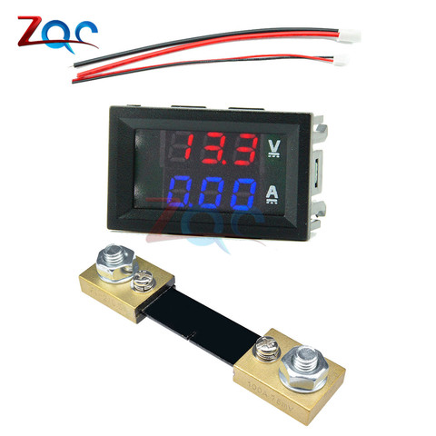 Mini voltímetro Digital amperímetro DC 100V 10A 50A 100A Panel Amp voltios medidor de corriente 0,56 