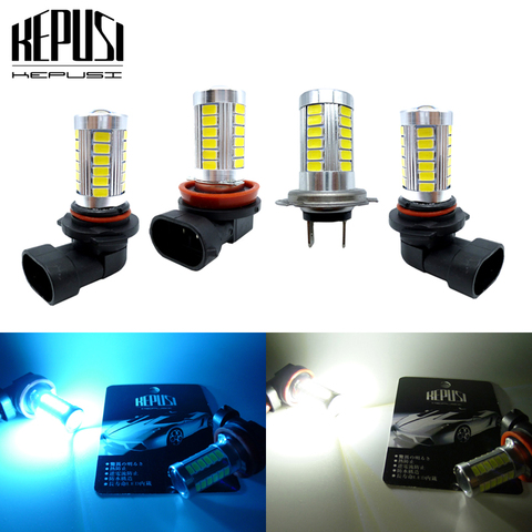 2x H8 H11 H7 9005 HB3 9006 blanco luz LED antiniebla bombilla Diurna LED Luz de niebla lámpara para coches de Hielo Azul 12V ► Foto 1/6