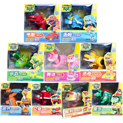 Gogo-figuras de acción de dinosaurios, juguetes de transformación de coche/avión, deformación ABS, nuevo ► Foto 1/6