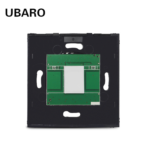 UBARO-Interruptor táctil de pared de cristal, Material de PC, de 2 vías carcasa negra, EU/UK ► Foto 1/6