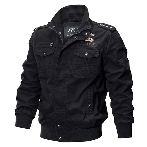 Chaqueta militar hombre primavera otoño algodón masculino Casual Air Force Flight chaquetas hombre de talla grande M-6XL Bomber Chaqueta hombre ► Foto 1/6