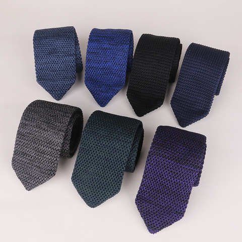 Corbata de punto de colores sólidos para hombre, corbatas de tejido clásico, finas, finas, Vintage, nuevo estilo ► Foto 1/6