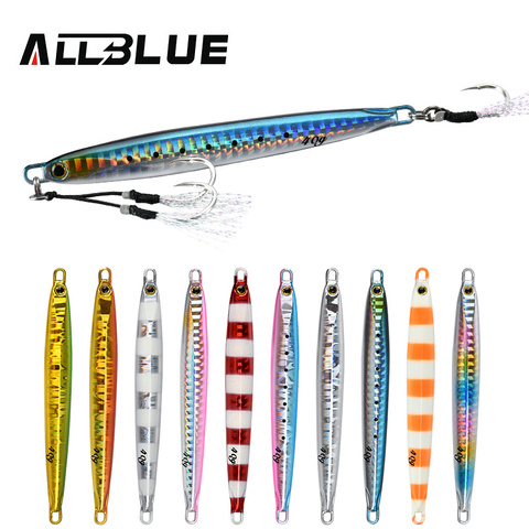 ALLBLUE-cebo de Metal largo señuelo para pesca vertical de fundición lenta, cuchara para Jigging, 20G, 30G, 40G, 60G, aparejo de mar ► Foto 1/6