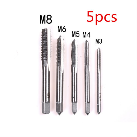 Nuevo 5 unids/set M3 M4 M5 M6 M8 HSS máquina recta tornillo estriado conector métrico broca manual Set herramientas de mano ► Foto 1/6