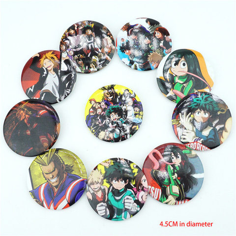 10 unids/set Japón Anime mi héroe Academia figura insignias botón pecho broche ornamento ropa Accessoies regalo colección ► Foto 1/5