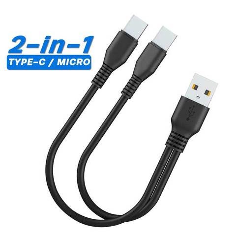 ANMONE-Cable divisor 2 en 1, USB tipo C, Micro USB C, para dos dispositivos USB C, cargador para 2 microteléfonos móviles ► Foto 1/6