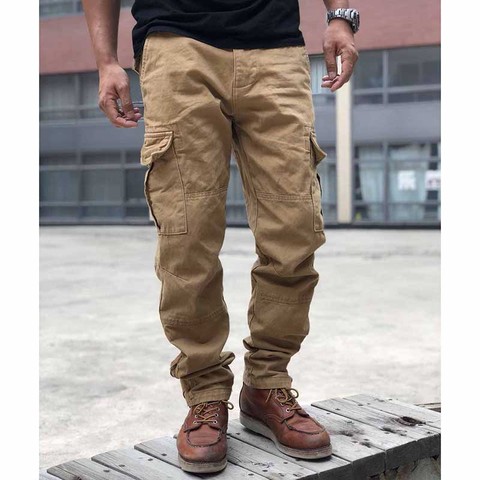 Pantalones Cargo de estilo militar para hombre, pantalón informal de algodón, de pierna ajustada Regular con cremallera, moda urbana, ropa táctica ► Foto 1/6