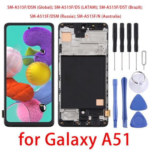 Pantalla LCD para Samsung Galaxy A51, digitalizador de montaje completo y marco para SM-A515F/DSN SM-A515F/DS SM-A515F/DST SM-A515F, 6,3