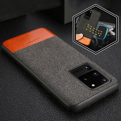 Funda magnética de tela para samsung s20 ultra s10 s9 s7 edge a50 a70 a80, funda trasera de negocios para samsung galaxy s20 20plus 20 + ► Foto 1/6