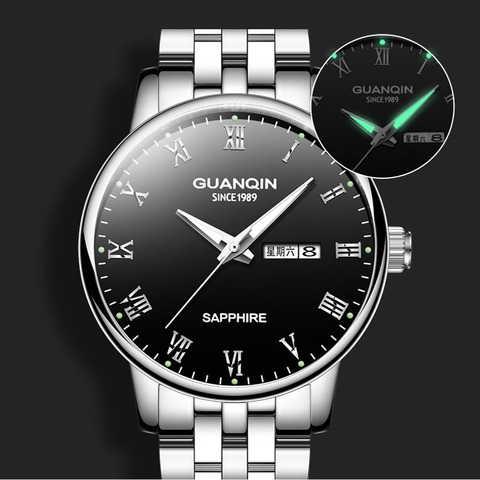 GUANQIN-reloj de cuarzo para hombre, cronógrafo luminoso, a prueba de polvo, a la moda, doble Calendario, con fecha, semanal, resistente al agua, 50, 2022 ► Foto 1/6