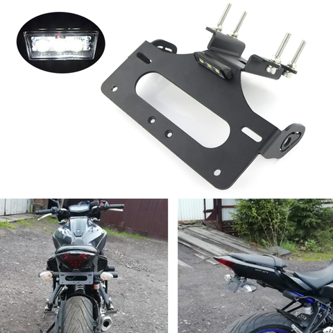 Apto para Yamaha MT07 MT-07 FZ-07 FZ07 2014, 2015, 2016, 2017, 2022, 2022, 2022 trasera ordenado placa guardabarros eliminador de kit ► Foto 1/6